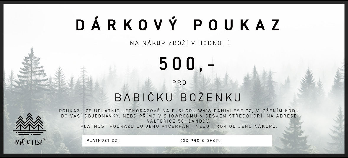 Dárkový poukaz v hodnotě 500,-